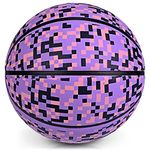 PECOGO Official Rubber Basketball 27.5" Outdoor Indoor Mens Basketball Ball Purple Size 5 for Kids Youth Teen Boys and Girls Gift Ideas(Without pump)