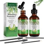 Rosemary Essential Oil for Eyebrow and Eyelash Growth, Skin Care, for Aromatherapy & Diffuser, Hair Loss Treatment Oil for Women and Men, Improve Hair Loss, Nourishes Scalp (2 Pack 60ml)