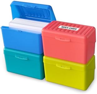 Olivo Index Card Holder Box 3x5, Flash Note Card Holder Box Organizer Case, 3 x 5 Index Card Storage File Box, 4 Colors Pack