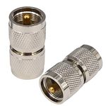 BOOBRIE 2PCS UHF Male to UHF Male Plug PL259 Connector UHF Male to Male RF Coax Coaxial Adapter for CB Ham Radio/Antenna/Broadcast/Scanner/WiFi/Telecom/CCTV