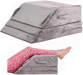 jakoola Wedge Pillow for Sleeping, Bed Wedge Pillow for After Surgery 3-Height Memory Foam Leg Elevation Pillow for Swelling Back Pain Relief Sciatica Knee Ankle Pain Bed Support Legs 6"-10”