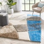 Tauhid Carpet Handwoven 3D Carved Super Soft Collection Modern Area Rug 3x5 feet Sky Beige Multi