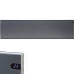Adax Neo Electric Panel Heater/Convector Radiator With Timer, Thermostat, Modern, Slimline, Wall Mounted, Lava Grey, 2000W