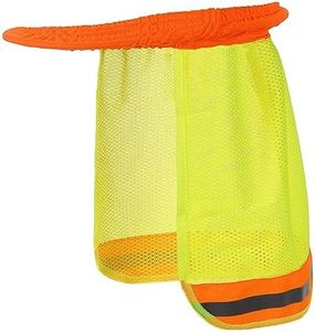 PATIKIL Duro Sombrero Sombrero Sol Cuello Escudo, Alta Visibilidad Sol Sombra Duro Sombrero Enfriamiento Malla Elástico Casco Ala para Construcción Exterior Trabajo, Amarillo
