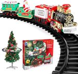 Christmas Tree Train Set-Around the Tree Xmas Home Décor Novelty Decoration Festive Light Up Realistic Sound Battery Operated Multicolor