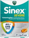 Vicks Sinex SEVERE LiquiCaps, All-In-One Sinus Relief, Non-Drowsy, Nasal Decongestant, Maximum Strength Relief of Sinus Headache, Pain, Pressure, & Congestion, 24 LiquiCaps