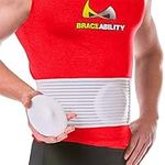 BraceAbility Hernia Belt for Men & Women | Stomach Truss Binder with Compression Support Pad for Abdominal, Umbilical, Navel & Belly Button Hernias - L/XL (New & Improved) Fits 40"-60"