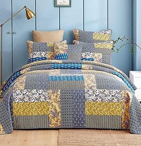 Tache 2 Piece Royal Chambers Patchwork Floral Quilt Set, Twin