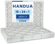 Handua 18x24x1 Air Filter MERV 11, Plated Furnace AC Air Replacement Filter, 4 Pack (Actual Size: 17.75" x 23.75" x 0.75")