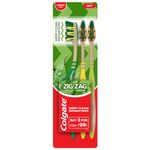 Colgate Zigzag Neem Soft Bristle Toothbrush - 3 Pcs, Soft-Tongue Cleaner, Mullti-Angled Cross Bristles, Manual, Adult, Multicolor