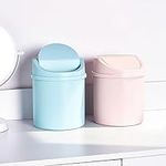 2 Pcs Small Trash Can with Lid, Cut