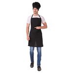 KODENIPR CLUB Kitchen apron with cap for women/men chef apron cap/apron and cap set (Black)