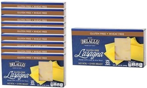 DeLallo Gluten Free Lasagna Noodle Sheets, 8.8 Ounce Box, (10 Pack), Made with Corn and Rice Flour, Oven Ready, No Boil, Non-GMO