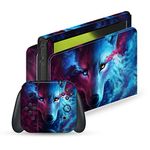 Head Case Designs Officially Licensed Jonas JoJoesArt Jödicke Wolf Galaxy Art Mix Vinyl Sticker Gaming Skin Decal Cover Compatible With Nintendo Switch OLED Bundle