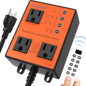 Automatic Vacuum Switch with Remote, 3/7/10s Delay Auto Vacuum Switch for Various Power Tools, Dust Collector On/Off Delay to Prevent Circuit Overload and Tripping, Keep Your Workplace Clean - Red