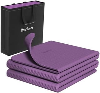 Yoga Mat Non Slip 1/4" TPE Folding Yoga Mat,Readaeer 72"X24" Exercise Yoga Mat- Training Mat Fitness Mat for Women, Men & Children