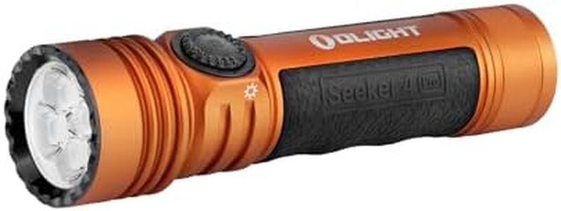 OLIGHT Seeker 4 Pro Rechargeable LED Flashlights, High Lumens Powerful Bright Flashlight 4600 Lumens with USB C Holster, Waterproof Flashlight for Emergencies, Camping, Searching(Orange Cool White)