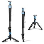 SIRUI P-424FL Camera Monopod, 74.8" Heavy Duty Carbon Fiber Photo Video Monopod, 4-Section Professional Monopod with Feet, Modular 3 in 1, Quick Release Design, Max Load 12kg/26lbs