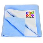 BeyBee Instadry Anti-Piling Fleece Extra Absorbent Quick Dry Sheet for New Born Babies, Bed Protector Mattress, Reusable Waterproof Baby Cot Sheet for Toddler Infant, X-Large Size 200x140cm, Blue