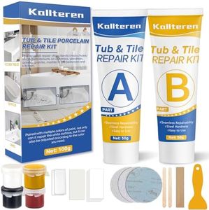 Porcelain Repair Kit, Fiberglass Tub Repair Kit, Tile and Bathtub Repair Kit for Any Cracks Chips, Quickly Repair Resin, Ceramic, Marble Shower Sink, Acrylic Quartz Countertop (White)