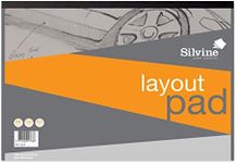 Silvine A3LP A3 Professional Layout Pad. 80 Pages Semi Transparent 50gsm Paper.Orange/Transparent