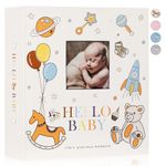 Lanpn Baby Photo Album 4x6 600 Pockets, Linen Cover Photo Book Newborn Bebe Album Memory Book with Front Window Holds 600 Horizontal and Vertical Pictures Gift for Boy Girl Baby Shower Colorful