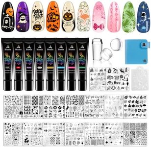 Biutee Nail Stamping Plates 16PCS Nail Stamping Kit with 8 Nail Stamping Gel Polish, 1 Nail Stamper Scraper & Storage Bag, Nail Stamp Kit Flower Butterfly Animal Design for Beginners & Nail Lovers