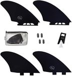 Surfboard Twin Fins (2 Fins) - Keel Fins for Fish Surf Boards [Twin Tab or Single Tab Sizes] (Black, Single Tab)