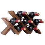 WELLAND Wood Countertop Wine Rack, Rustic Tabletop Wine Holder, 7 Bottle Wine Holder, Minimal Assembly Required | 21.25" W x 4" D x 11.5" H