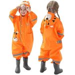 Fouyada Kids Toddler Rain Suit for Boys Girls One Piece Hooded Coverall Rain Jacket Rainwear Puddle Suit for Kids