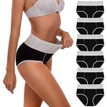 SINOPHANT Women Multipack Knickers Underwear, Ladies Cotton Black Briefs