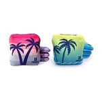 SC Cornhole Games Professional Dual Sided Cornhole Bags- 16 oz 6x6 w/Premium Resin Fill - Official Tournament Slide/Stick Pro Bean Bags - Regulation/Approved (Tropical/Retro Beach)