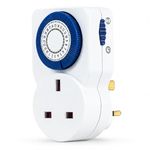 STATUS Timer Switch Mini | 24 Hour Segment Timer Light Switch | White UK Plug | S24HRMINIT6