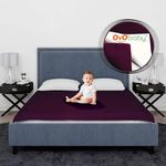 OYO BABY Waterproof Quick Dry Sheet for Baby| Bed Pad | Baby Bed Protector Sheet for Toddler Children (Double Bed Size (260cm X 200cm), Plum)