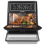Breville Halo Flexi Air Fryer & Large Mesh Tray | Digital Dual Air Fryer Oven | 11L: Serves 10+ | FryBakeGrillRoast & Reheat | 2400 W | Save £65 a Year on Energy Bills* | Black [VDF138]