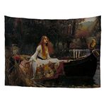 Spring Warner World Classic Art Masterpiece Tapestry Series John William Waterhouse The Lady of Shalott Pre-Raphaelite1888. Classical Art Tapestry Antique Vintage Collection Home Décor