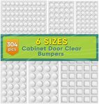 304pcs Cabinet Door Bumpers Clear, ONUEMP Adhesive Rubber Feet Silicone, Sound Dampening Door Slam Stopper Non Slip Furniture Pads Wall Protector for Cutting Board, Door, Drawers, Glass Cabinet …