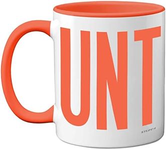 Funny Mugs for Men Women - C UNT Mug - Fun Sarcastic Slogan Gifts for Work Colleagues, C*nt Crude Rude Novelty Joke Gag Humour Birthday Present for Friends, 11oz Orange Ceramic Dishwasher Safe Mugs