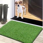 TREETONE Artificial Grass Door Mat, Thick Turf Grass Indoor/Outdoor Rug, Perfect for Entryway, Patio Lawn Synthetic Doormat, Dog Realistic Grass Mats, 20x30 Inches