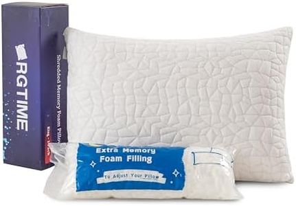 RGTIME Shredded Memory Foam Pillow, King (1-Pack), Adjustable Bed Pillow for Side Back Stomach Sleepers,Comfy Cooling Pillow for Sleeping with Washable Cover