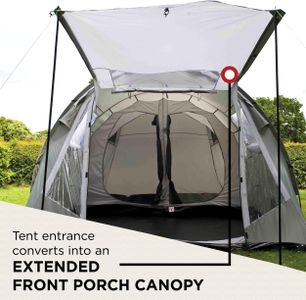 Coleman Coastline 4 Deluxe Tent – 4-Person Tube Tent, Green/Grey