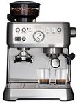 Solis Grind & Infuse Perfetta 1019 Portafilter Machine, Coffee Machine with Grinder, Integrated Zero Static Coffee Grinder, Espresso Machine with Steam and Hot Water Function, Stainless Steel