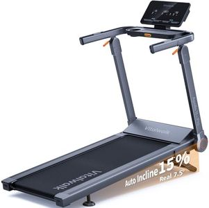 Foldable Treadmill with 15% Auto Incline & 10MPH - Commercial 3.5HP Quiet Brushless Motor, 18"x48" Wide Running Belt, Walking Pad Treadmill for Home Gym Office, 350lbs Capacity, APP - No Installation