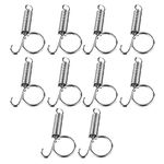 Balacoo 10 pcs Spring Hooks for Rabbit Cage, Spring Cage Latch Door Hooks Wire Cage Clips Snap Hooks, Multifunctional Cage Door Spring Hook for Fixing Rabbit Cat Dog Parrot Pet Cage Door