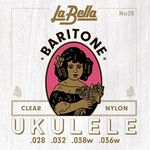 La Bella 25 Baritone Clear Nylon Silver-Plated Copper wound Ukulele String