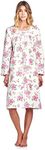 Casual Nights Women's Flannel Floral Long Sleeve Nightgown - Floral Pink - Large