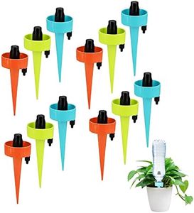 Self Watering Spikes for Plants, 12 Pack Vacation Automatic Insert Irrigation Devices, Plant Water System with Adjustable Control Valve Switch Design for House Plants, Garden Plants, Office Plants