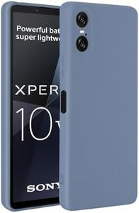 32nd Liquid Silicone Protective Case for Sony Xperia 10 VI (2024) with 2 Tempered Glass Screen Protectors, Slim and Durable Case Cover - Grey