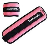 Stepfowarder Ankle/Wrist Weights 0.3-1kg a Pair with Adjustable Strap for Arm, Hand & Leg, Walking, Jogging, Gymnastics, Aerobics, 3 Colours (2*0.5KG - Pink)