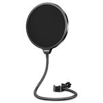 Aokeo Clamp On Studio Microphone Mic Round Shape Wind Pop Filter Mask Shield